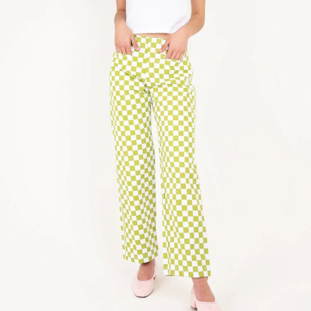 Holiday the Label Kokomo Pants - Olive check (size small)